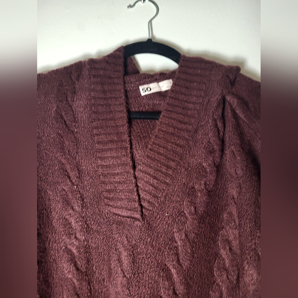 Wine Cable Knit Sweater